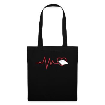 Cornhole Spieler Herzschlag Liebe - Stoffbeutel - Schwarz - Vorne