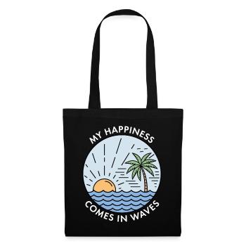 Mon bonheur vient par vagues - Sac en tissu - noir - Devant