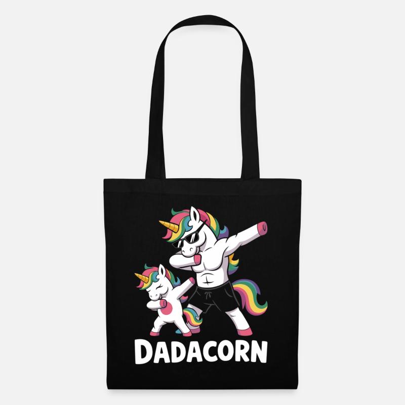 Dadacorn Einhorn Papa - Stoffbeutel - Schwarz