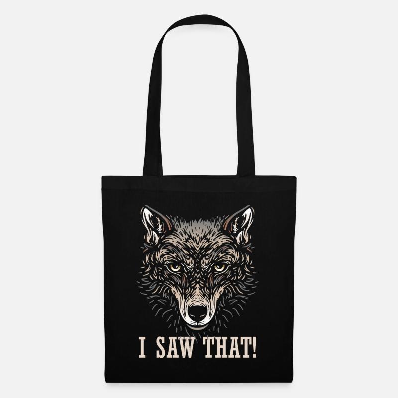 Wolf - I saw that - Tote Bag - black