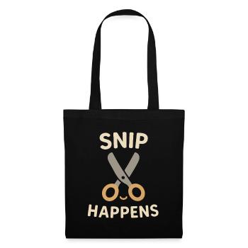 Snip Happens Hairdresser Saying Haircut Fun Quote - Tote Bag - black - Front