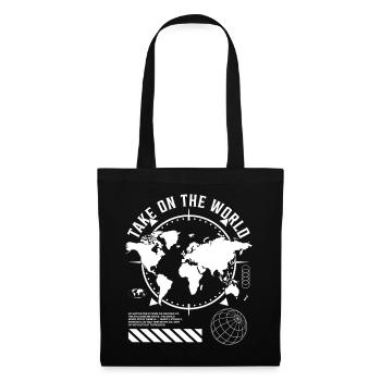 Partez à l’assaut du monde - Sac en tissu - noir - Devant
