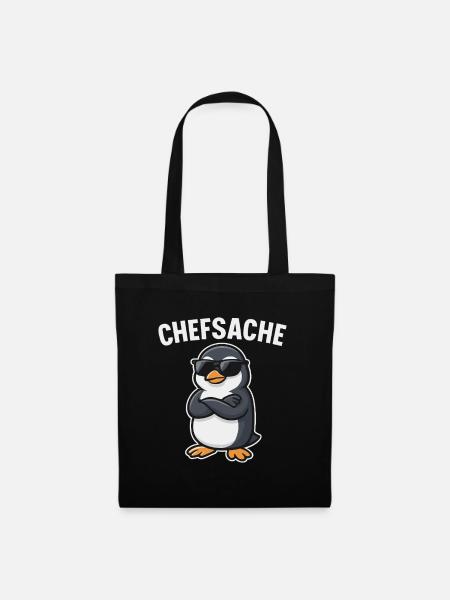 Chefsache Pinguin - Stoffbeutel - Schwarz