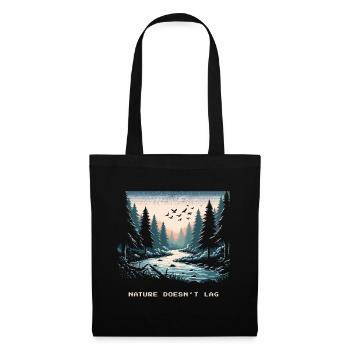 Nature Doesn't Lag Bushcraft Saying - Tote Bag - black - Front