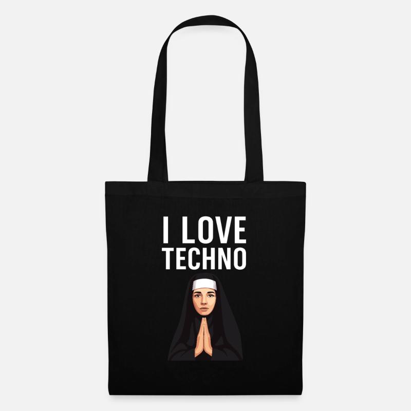 Techno ist meine Religion - Stoffbeutel - Schwarz