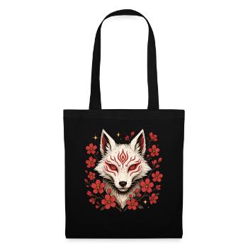 Kitsune Fuchs, Japanische Anime & Mythologie - Stoffbeutel - Schwarz - Vorne