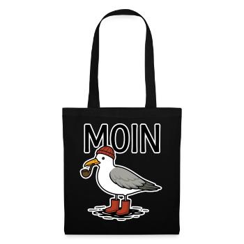 Möwe Moin - Stoffbeutel - Schwarz - Vorne