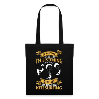 Kiteboarding Kitesurfer - But in my head I'm - Tote Bag - black - Front
