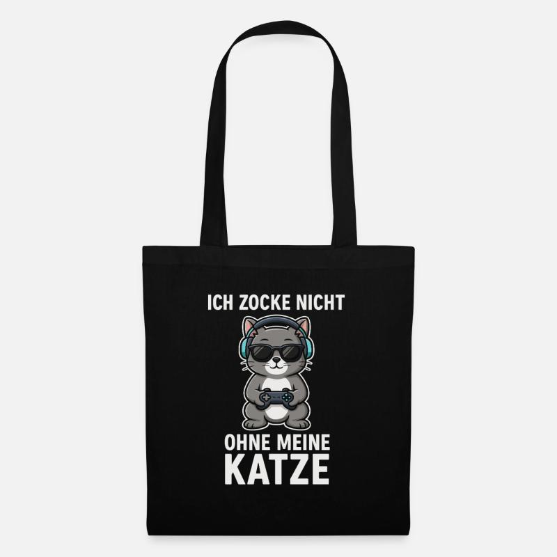 Je ne joue pas sans mon chat - Sac en tissu - noir