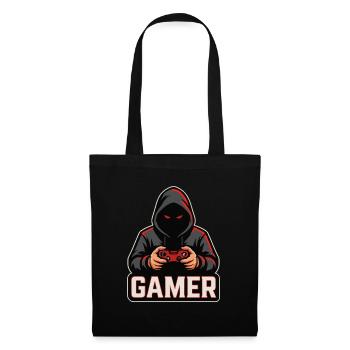 Dark Gamer – Zocker mit Kapuze Controller Design - Stoffbeutel - Schwarz - Vorne