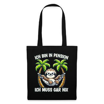 Pension Pensionierung Mann Frau Ich bin in Pension - Stoffbeutel - Schwarz - Vorne