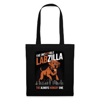 Labzilla – Labrador roux en mode monstre - Sac en tissu - noir - Devant