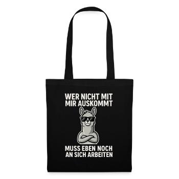 Dicton de lama confiant - Sac en tissu - noir - Devant
