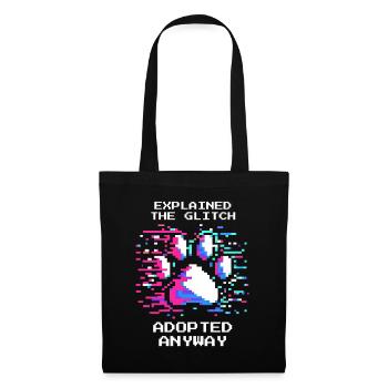 Adopté malgré un pépin | Refuge pour animaux amour des animaux - Sac en tissu - noir - Devant