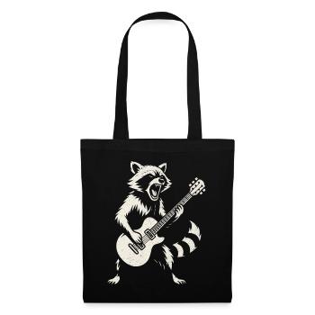 Guitare, Rock, Raton laveur, Guitariste, Heavy Metal - Sac en tissu - noir - Devant