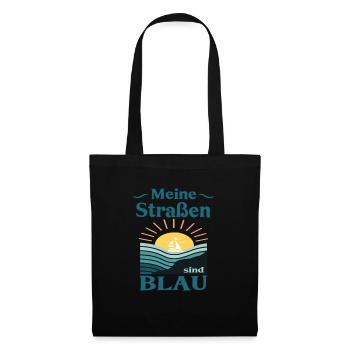 2 Meine Strassen sind blau - Stoffbeutel - Schwarz - Vorne