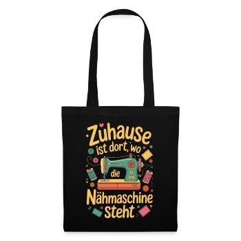 Coudre à la maison est là où se trouve la machine à coudre - Sac en tissu - noir - Devant