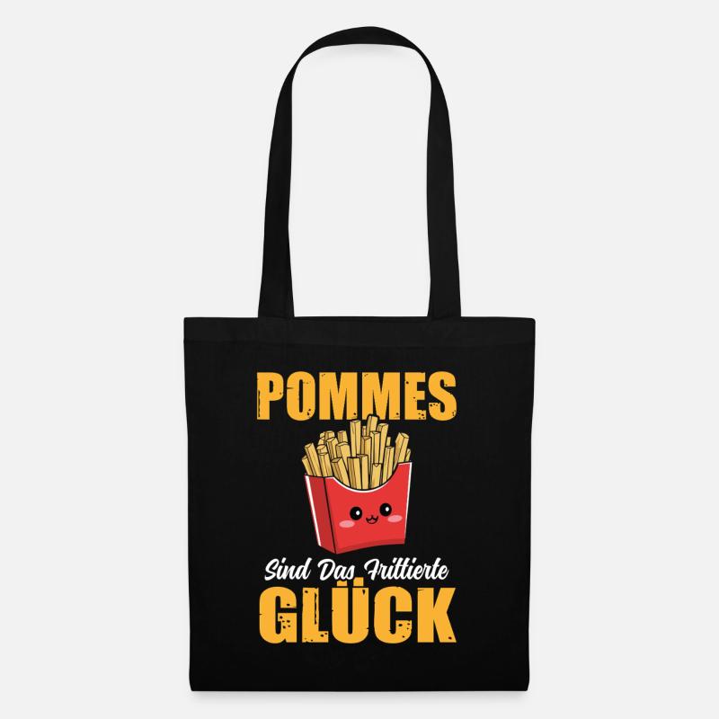 Pommes Sind das Frittierte Glück Pommesdude Brater - Stoffbeutel - Schwarz