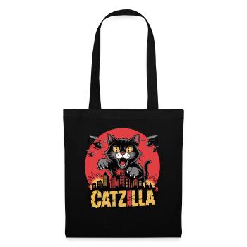 Catzilla – The kitty becomes power - Tote Bag - black - Front