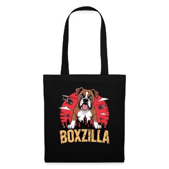 Boxzilla – Chien musclé en combat urbain - Sac en tissu - noir - Devant