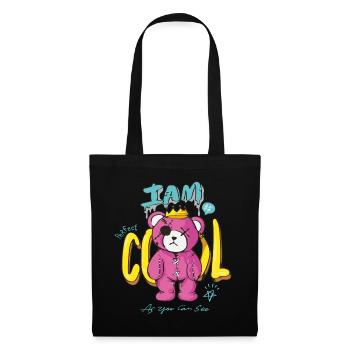 Cool Teddy - Graffiti Urban Streat Wear Style - Stoffbeutel - Schwarz - Vorne
