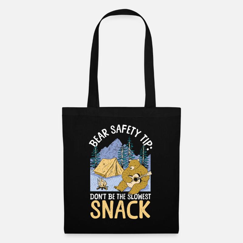 Camping Bear Attack Tip Randonnée Camper - Sac en tissu - noir
