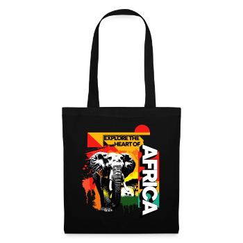Afrique Éléphant Nature Aventure Safari en pleine nature - Sac en tissu - noir - Devant