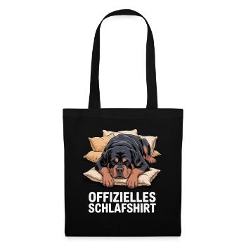 Offizielles Schlafshirt Rotweiler - Stoffbeutel - Schwarz - Vorne