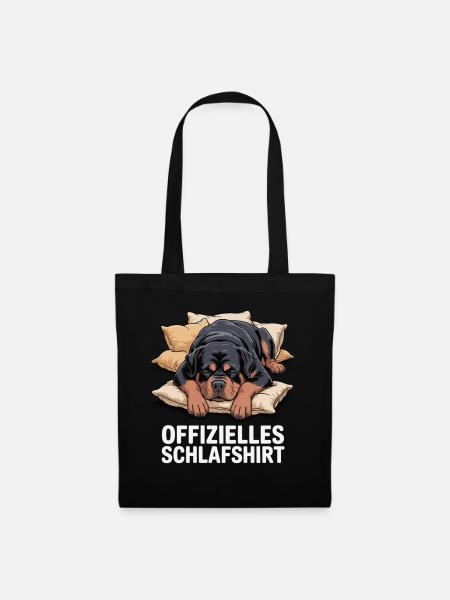 Offizielles Schlafshirt Rotweiler - Stoffbeutel - Schwarz