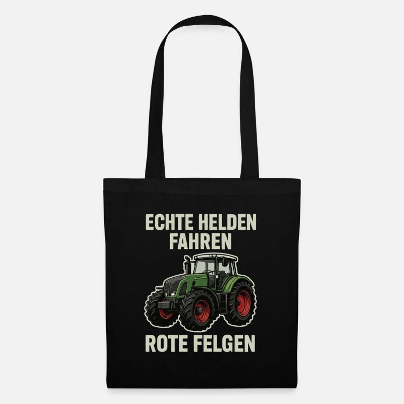 Echte Helden fahren Traktor - Stoffbeutel - Schwarz