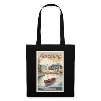 Salzburg Retro Poster Vintage Souvenir - Tote Bag - black - Front