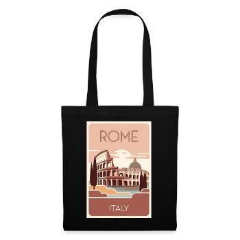Rome Colosseum Retro Poster Vintage Souvenir - Stoffbeutel - Schwarz - Vorne