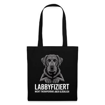 Labbyfiziert black Labrador - Stoffbeutel - Schwarz - Vorne