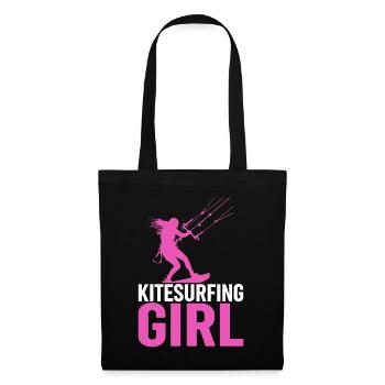Kiteboarding Kitesurfer - Kitesurfeuse fille - Sac en tissu - noir - Devant