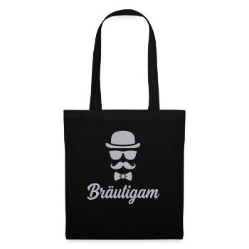 Marié Enterrement de vie de garçon Chapeau Moustache - Sac en tissu - noir - Devant