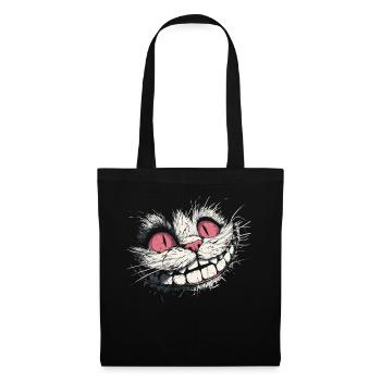 Crazy Cheshire Cat Face – Dark Art Style - Tote Bag - black - Front