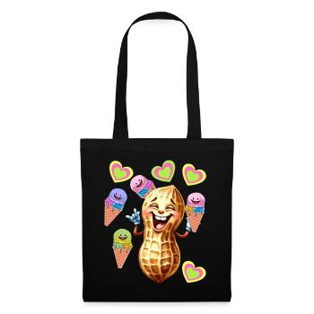 Girls Boys Kids Kid Teen Peanut Cream 80s - Tote Bag - black - Front