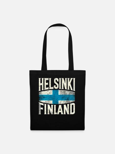 Helsinki Finnland - Stoffbeutel - Schwarz