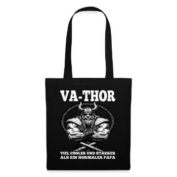 VA-THOR WIKINGER Vater Papa Viking Vatertag - Stoffbeutel - Schwarz - Vorne