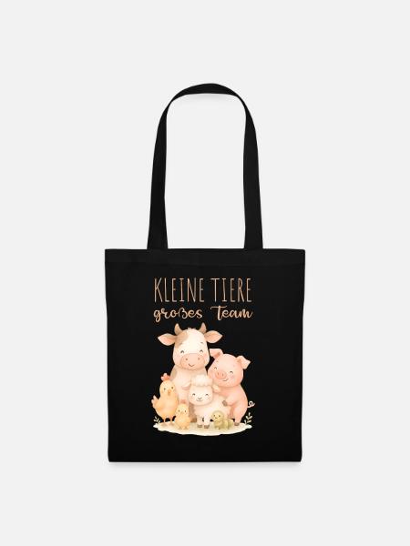 Kleine Tiere Zusammen stark Bauernhof Design - Stoffbeutel - Schwarz