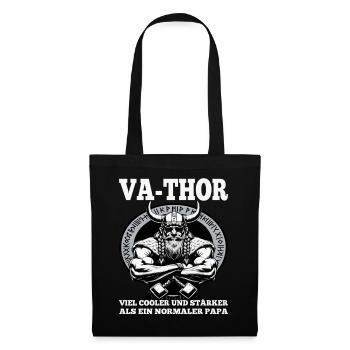 VA-THOR WIKINGER Vater Papa Viking Vatertag - Stoffbeutel - Schwarz - Vorne