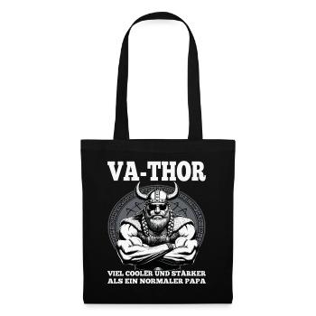 VA-THOR WIKINGER Vater Papa Viking Vatertag - Stoffbeutel - Schwarz - Vorne