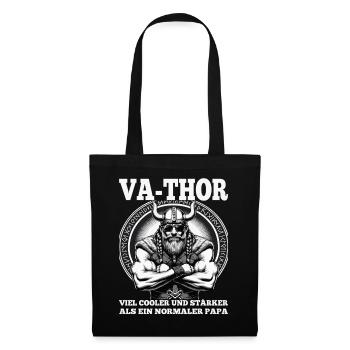 VA-THOR WIKINGER Vater Papa Viking Vatertag - Stoffbeutel - Schwarz - Vorne