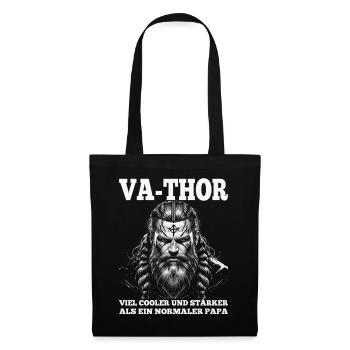 VA-THOR WIKINGER Vater Papa Viking Vatertag - Stoffbeutel - Schwarz - Vorne