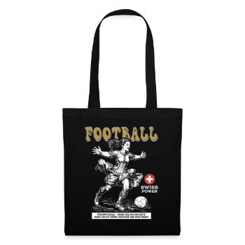Swiss Fußballerin Shirt: Angriff am Ball - Stoffbeutel - Schwarz - Vorne
