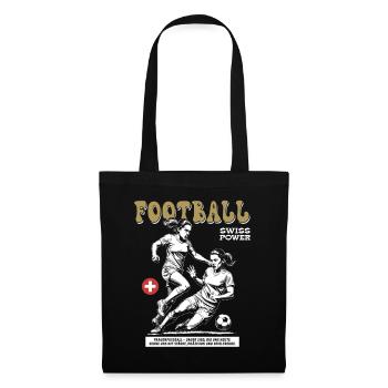 Kampfgeist gezeigt: Schweizer Frauenfußball Shirt - Stoffbeutel - Schwarz - Vorne