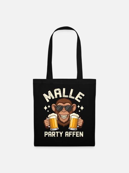 Malle Party Affen - Stoffbeutel - Schwarz