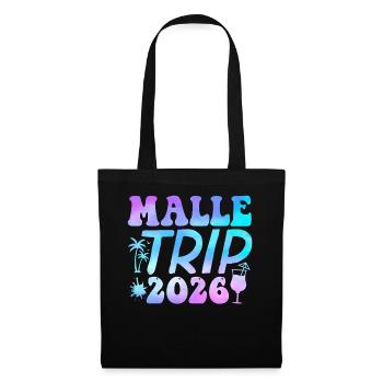 Malle Trip 2026 Palmen Cocktail Gruppenurlaub - Stoffbeutel - Schwarz - Vorne
