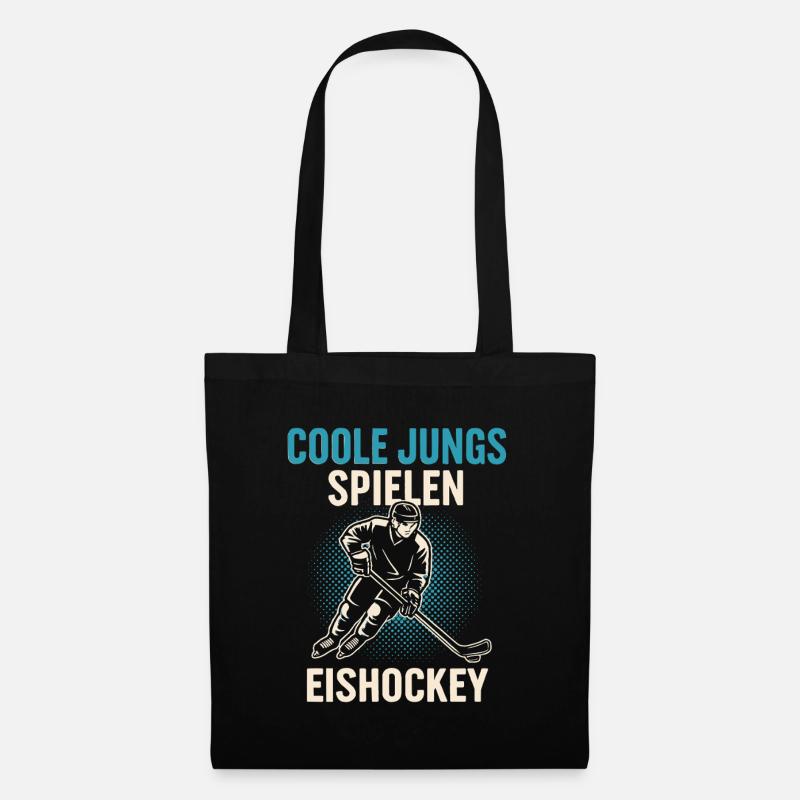 Coole Jungs spielen Eishockey - Stoffbeutel - Schwarz
