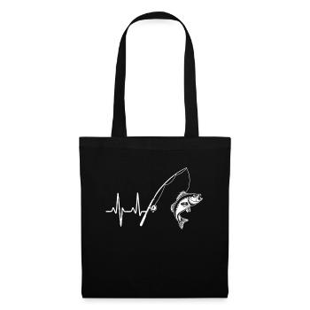 Fishing is my heartbeat – Fischer Design - Tote Bag - black - Front